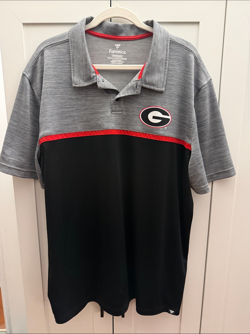 Fanatics Gray, Black & Red University of Georgia Bulldogs Polo